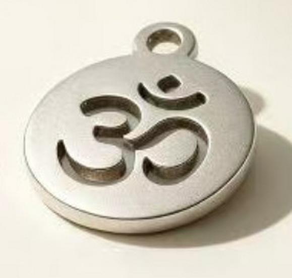 Hollow OM Pendant - 12mm DIY Stainless Steel Necklace Accessory