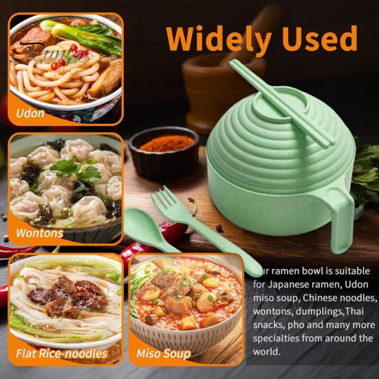 YOULI Creative Anime Ramen Bowl Set, Ceramic Straw Hat Bowl, Dishwasher Microwave Safe, Factory Direct Sales