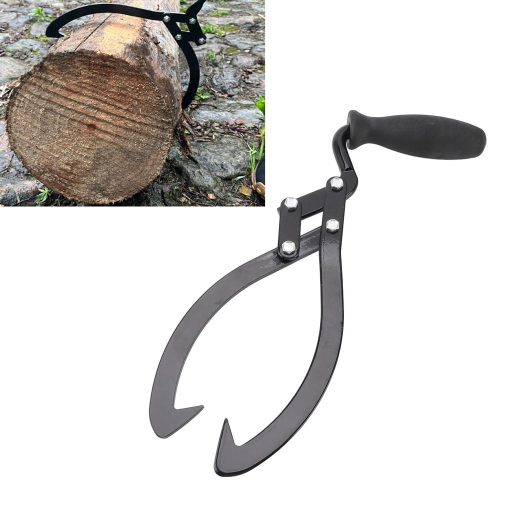 Log Tongs, 10in Log Lifting Hook Steel Lumber Skidding Tongs 200kg Loading Capacity Lifting for Woodworking Gardening