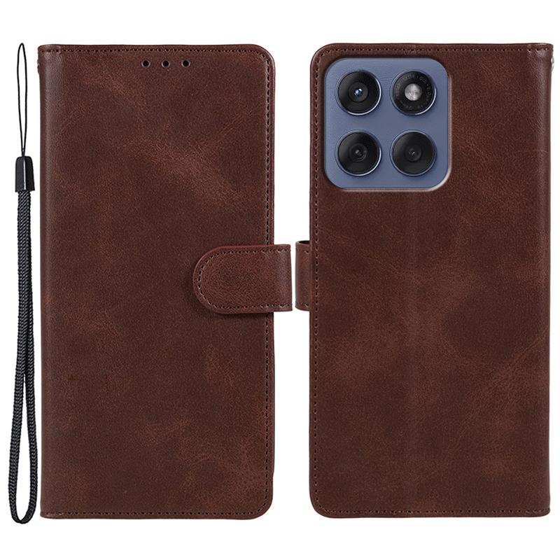 For Motorola Edge 60 Fusion 5G Case PU Leather Wallet Protective Phone Cover Calf Texture