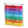 Scatola per pillole da 7 giorni alla settimana. Cassetto portatile per riporre le pillole. Custodia per dispenser per compresse medicinali con 28 griglie