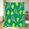 Lightweight Tennis Theme Flannel Blanket Soft, Cozy & Skin-friendly, for Home, Outdoor Picnics, Window Sill Decor, Perfect for Christmas & Halloween