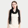 Women Summer Shawl See-through Mesh Thin Tassel Solid Color Soft Decorative Lace Malaysia Women Head Wrap Clothes Accessory