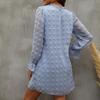 Women's Fashion Polka Dot Print Long Sleeve O-Neck Casual Dresses