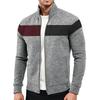 New Versatile Daily Business Spring And Autumn Men'S Men'S Standing Collar Long Sleeved Casual Outdoor Hoodie Jacquard Knitted Sweater