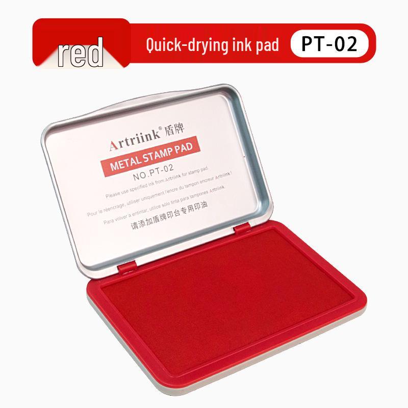 Tampon encreur rapide Shield Rouge pour empreintes digitales et manuelles, Fourniture de bureau portable.