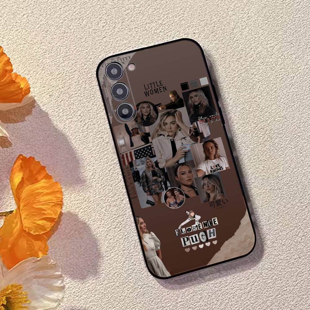 Actress F-Florence Pugh Phone Case For Samsung Galaxy A73,A72,A71,A70,A53,A52,A51,Soft Silicone Black Cover