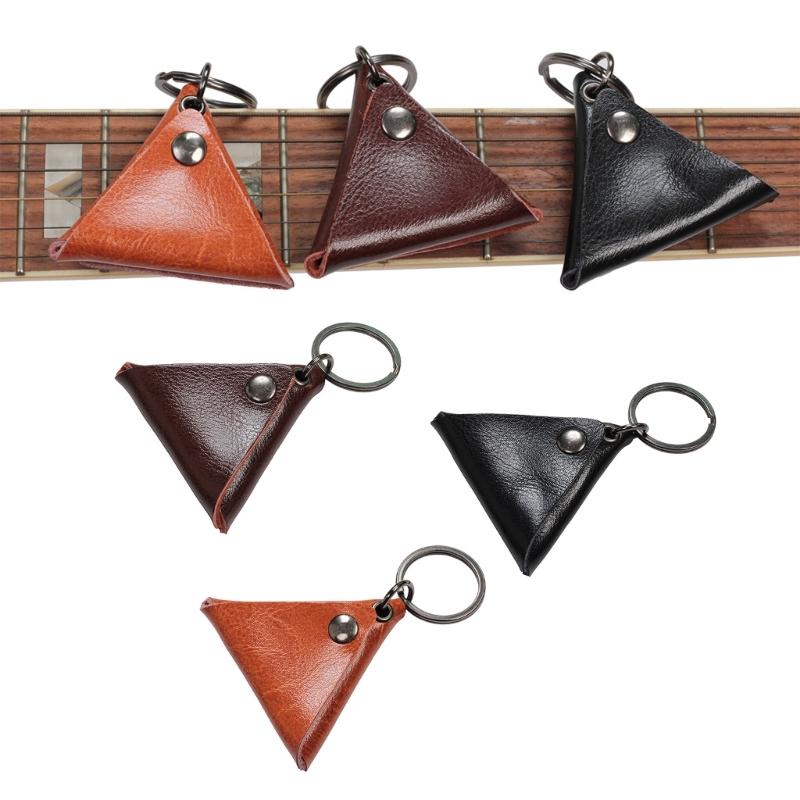 Comfortable Guitar Pick Storage Box Triangular Guitar Pick Bag Protective Pick Holder Case Shockproof Guitar Pick Pouch