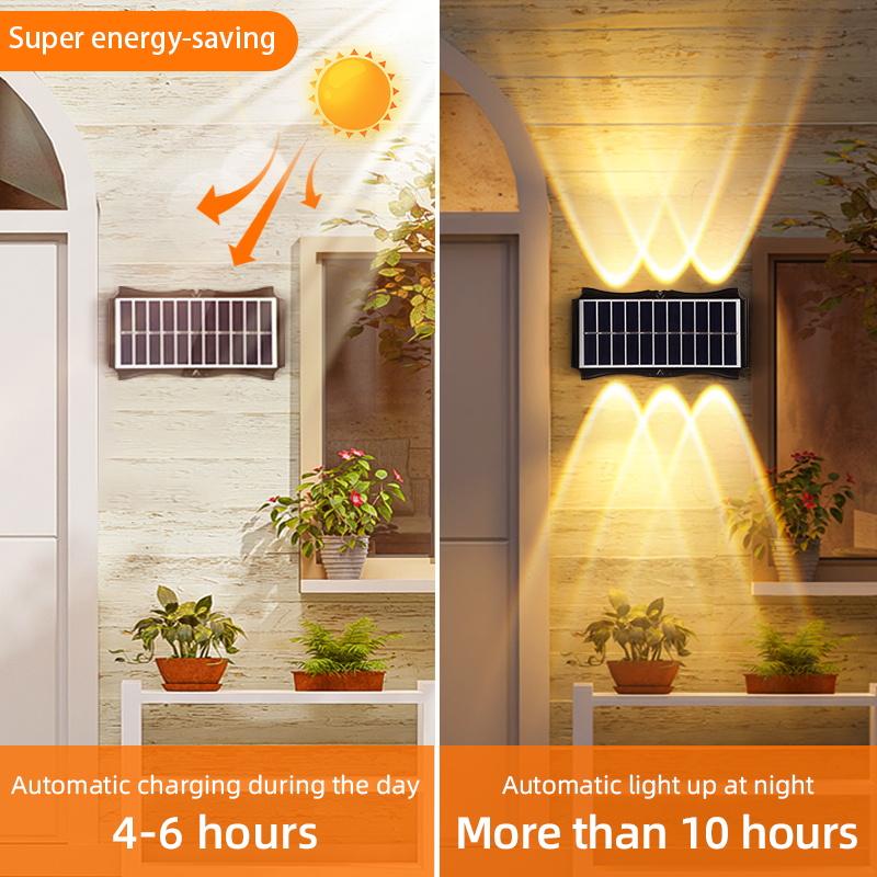 Solar Wall Lamp Outdoor Solar Lights Waterproof Up And Down Luminous Sunlights Home Balcony Yard Decor Garden Solar Wall Light