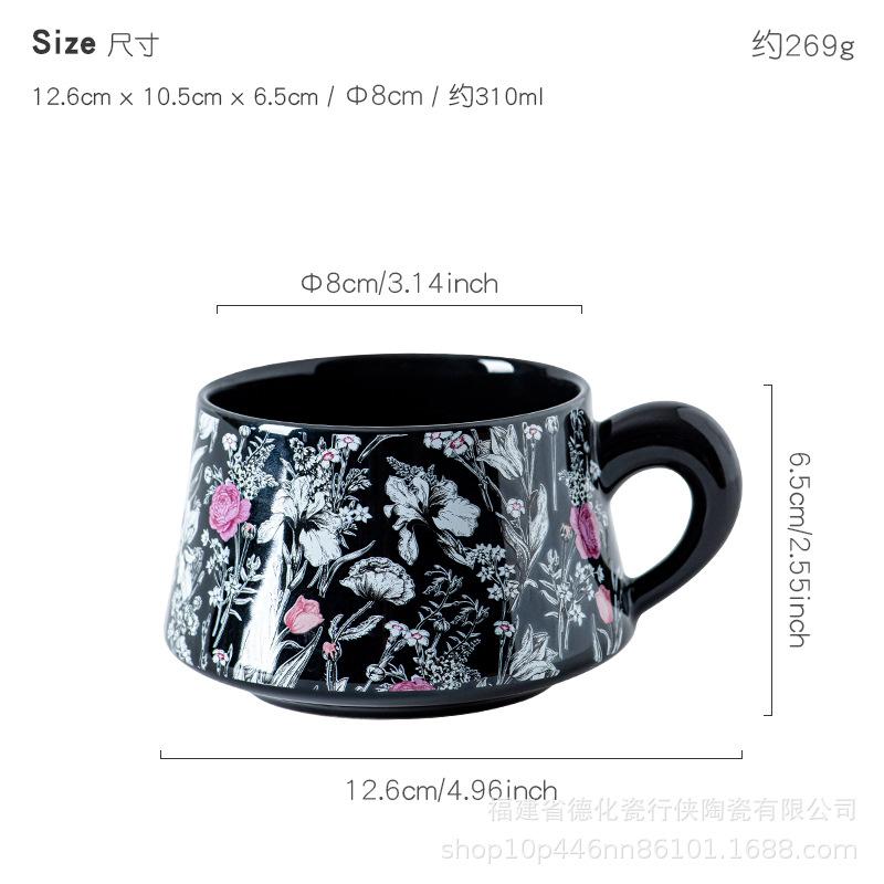 

Французский средневековый керамический кофейный набор, женская легкая роскошная бытовая чашка и блюдце в подарочной коробке с блюдцем 310