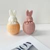 Rabbit Candle Mold Easter Egg Silicone Mold for Making Candle Soap Plaster Ornaments Easter Party Decorations Chocolate