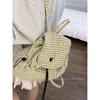 Korean version of college style backpack bag women's bag 2025 new fashion plaid small backpack travel shopping bag