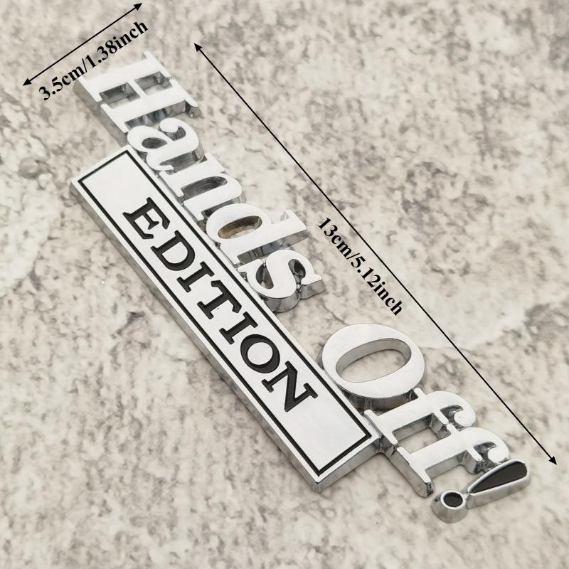 

High-quality Modification 3D Metal Car Stickers Personalized Hands Off EDITION Scratch Cover DIY Decorative Car Accessories