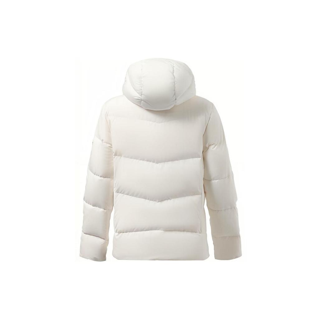 Li Ning Training Series Logo Warm Hooded Down Jacket Women Outerwear Off-White AYMS270-1