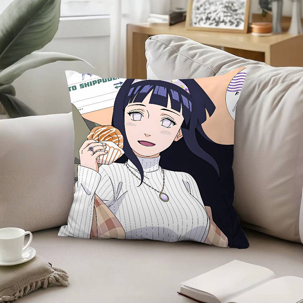 Cute H-Hinata Hyuga Pillow Case Sofa And Living Room Decorative Cushion Covers Dust-proof And Mite-proof Invisible Zipper