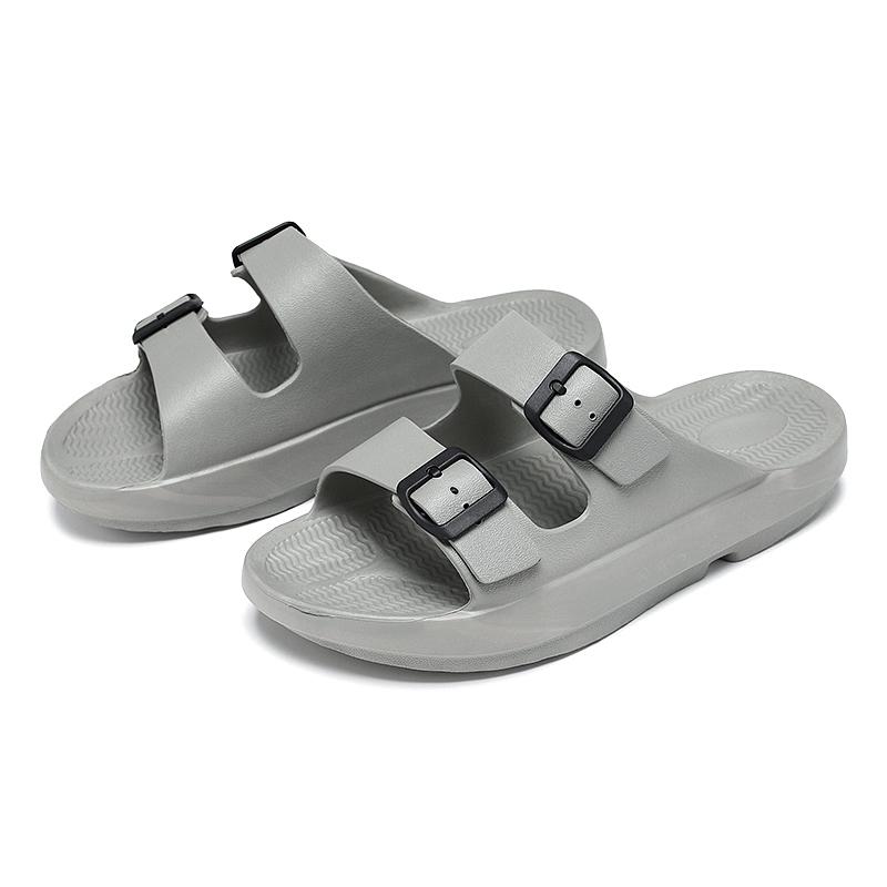 

Мужские и женские летние тапочки, унисекс, сандалии для пар, летняя легкая удобная водонепроницаемая пляжная обувь 45-46 серый
