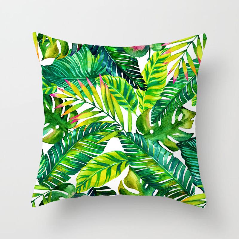 Tropical Leaf Cactus Monstera Cushion Cover 45*45cm Polyester Pillow Sofa Bedroom Study Room Home Decor Decorative Pillowcase