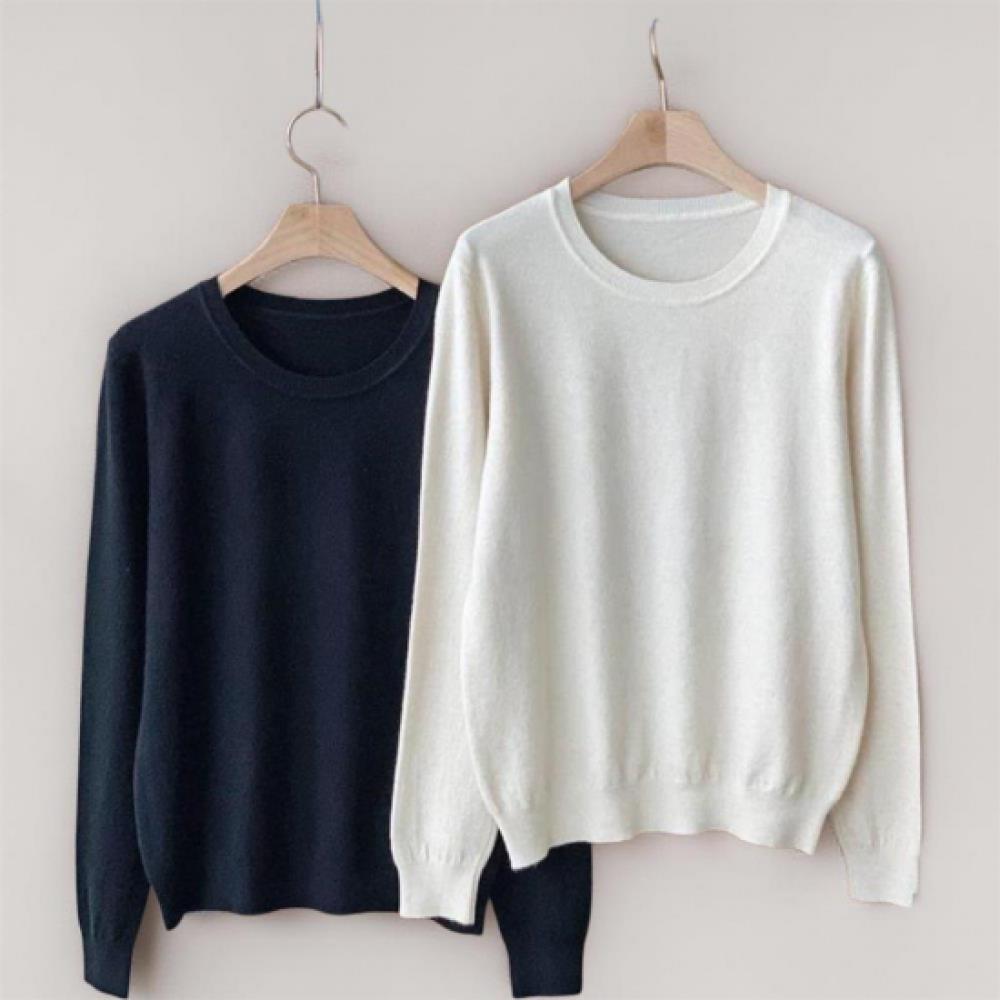 New Arrivals Open Run Women Viscose Round Neck Long Sleeve Knit Sweater Classic