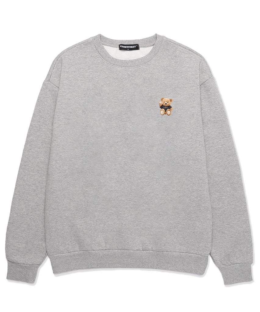 VANNWORKS Mini Sitting Bear Oversized Sweatshirt (Vndts109) Melange Grey (Type A)