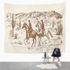 VIKAMA Tappezzeria Bandiera Elementi Artistici Tramonto Western Cowboy Americano Decorazione Parete Sfondo Divano Soggiorno