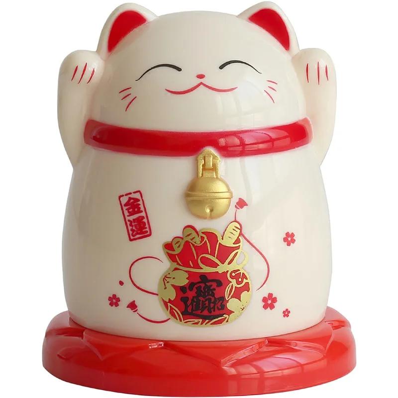 1 Pcs Plastic Toothpick Box Japanese Cartoon Lucky Cat Red Black Toothpick Holder Creativity Home Restaurant Storage Decoration