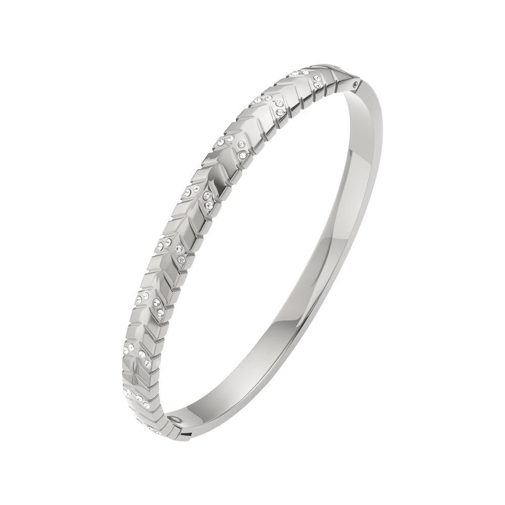 European Luxury Cross Stainless Steel Zirconia Diamond Bracelet