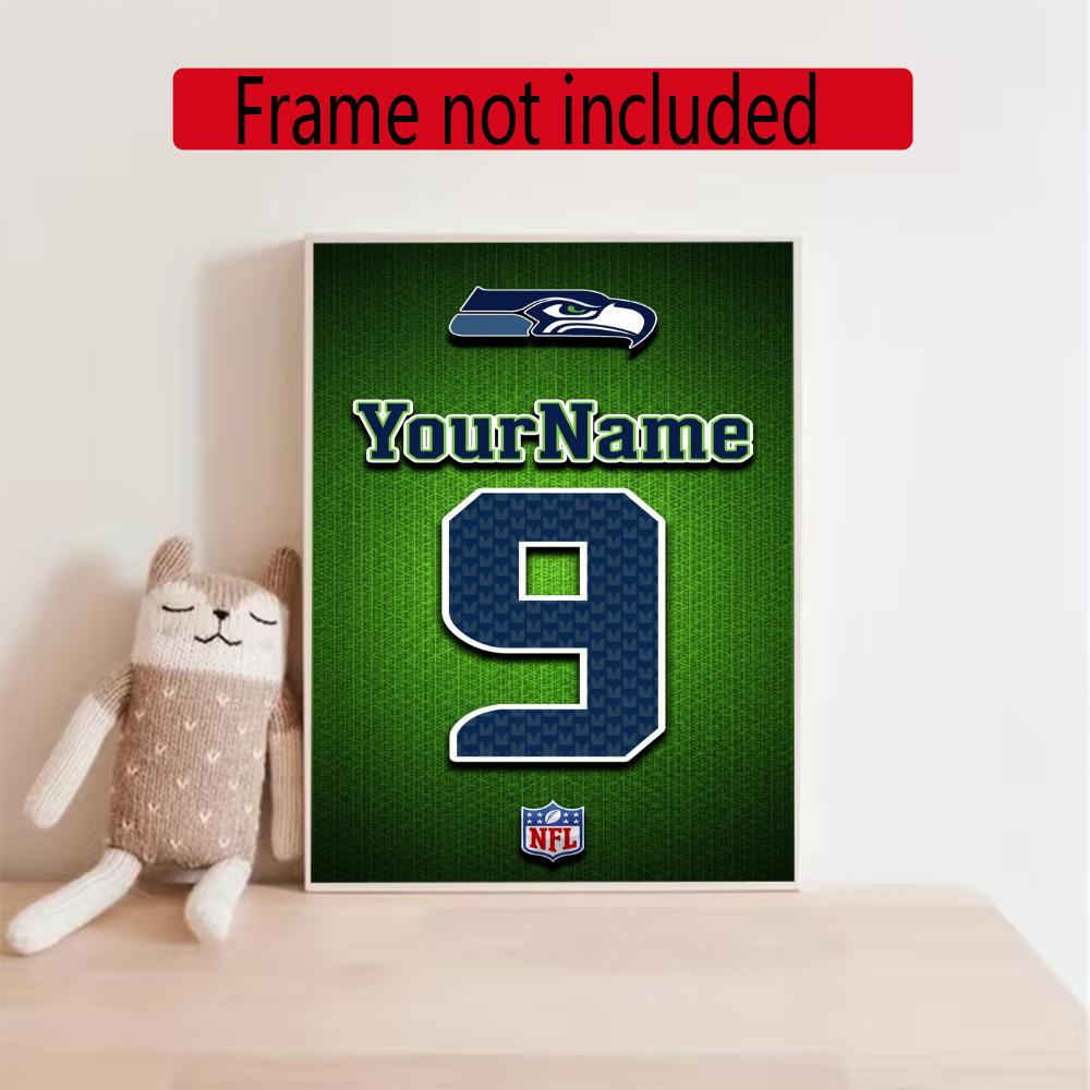 Seattle Seahawks Customize Text Diamond Painting Round Diamond Mosaic Suitable For Beginners Diamond Painting Rhinestones Gift Frameless