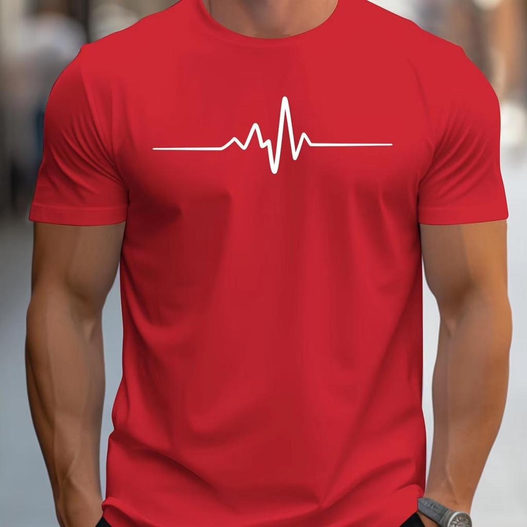 Men's Loose Fit Cotton Graphic Tee - Casual Sports Anime Print, Crew Neck Short Sleeve