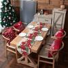 Printed Christmas Table Runner Tassel Xmas Desktop Decoration Snowman Tablecloth  Restaurants