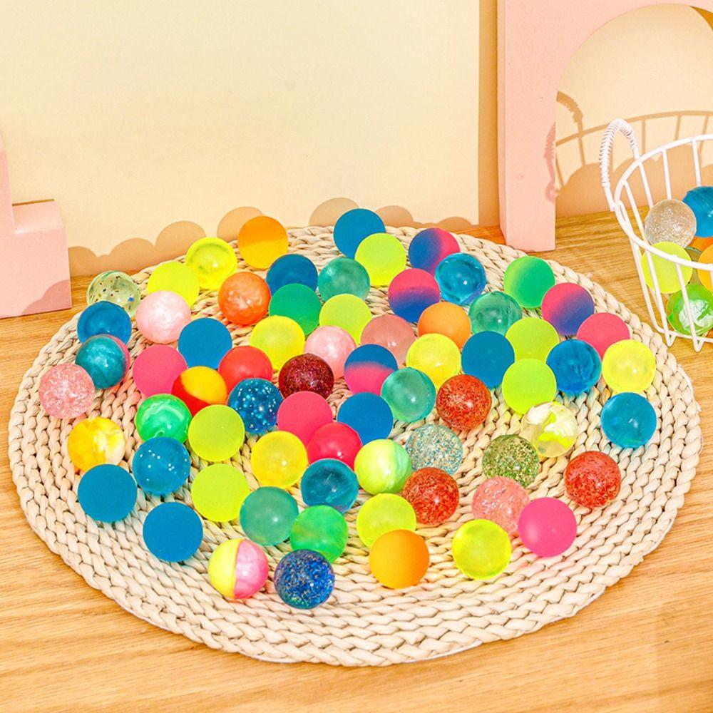 Creative Colorful Bouncy Ball Bouncing Sequin Jumping Ball Funny High Bounce Toy Balls  Gift