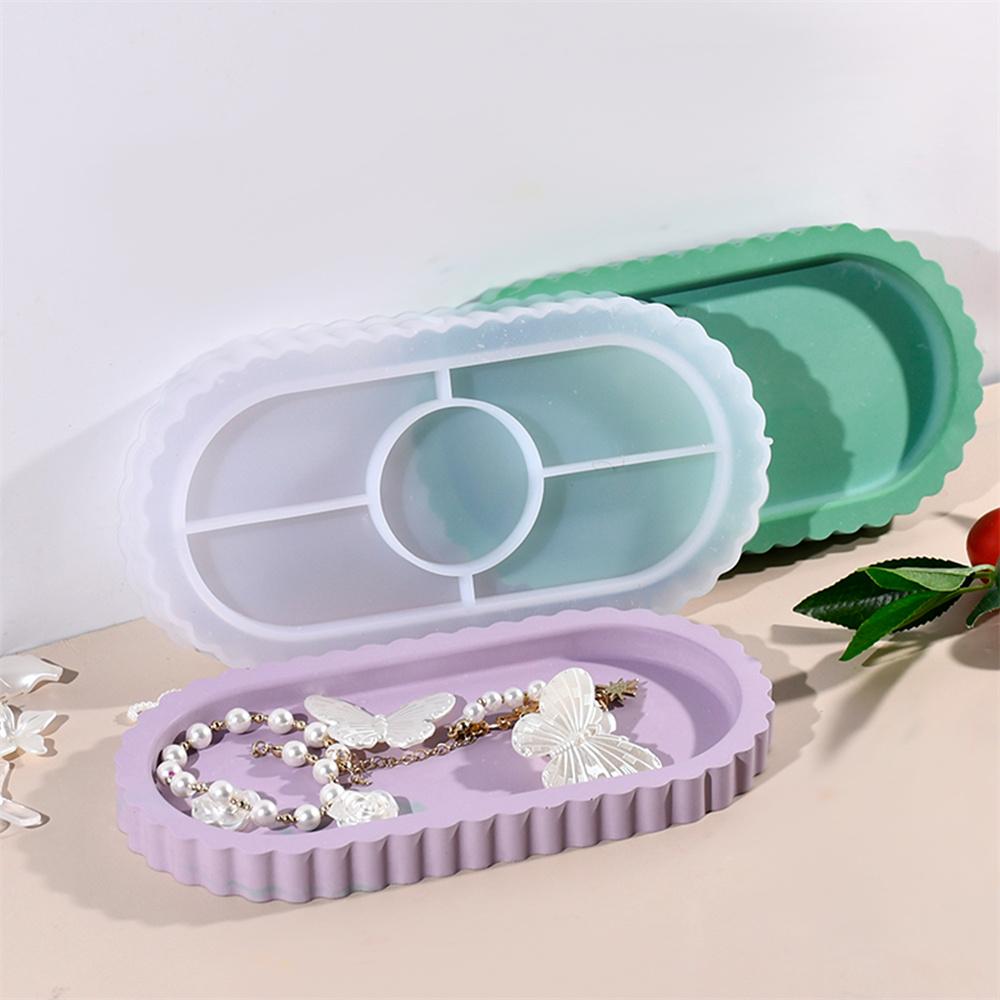 Cement Mold Heat-Resistant Resin Mold Jewelry Tray Silicone Mold Oval For Home Decor Table Centerpiece Room Decor