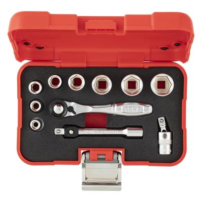 Socket Wrench Set Set S20830P, 6.35mm (1/4") Drive, Red, 11-Piece