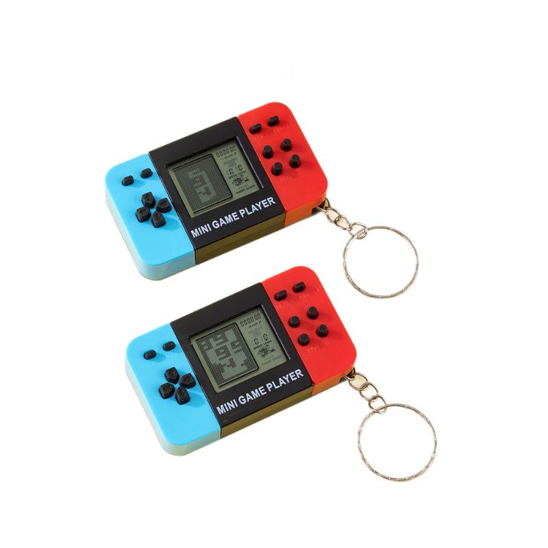 Mini Dual-Color Electronic Tetris Game Keychain Console