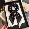 Dot  Print Hairbands Square Scarf Women Elagant Cotton Linen Feeling Bandana Neck Kerchief Head Bands Foulard Female Scarfs