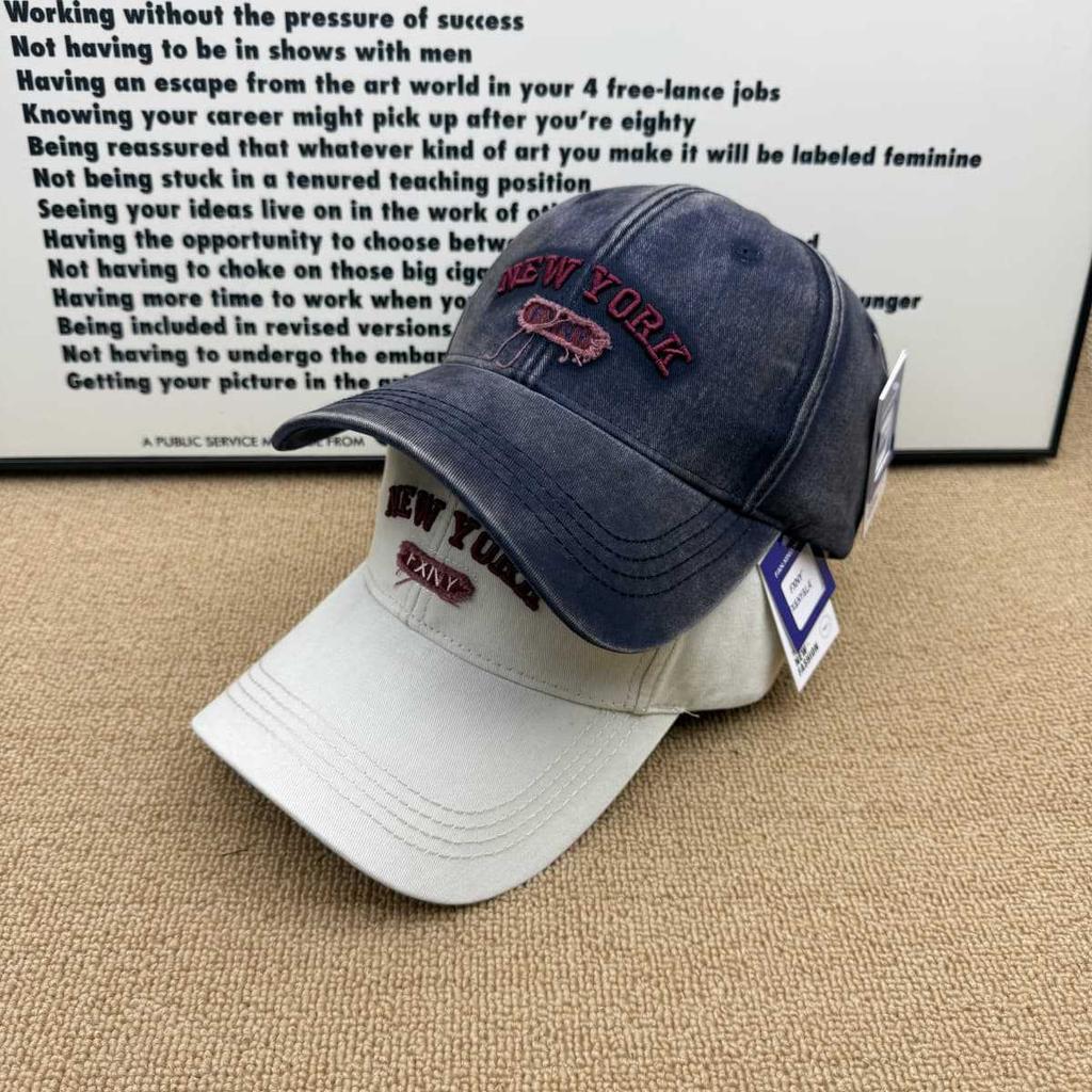 Washed and made old NEW YORK embroidered baseball cap soft top cap men's and women's versatile casual sun hat