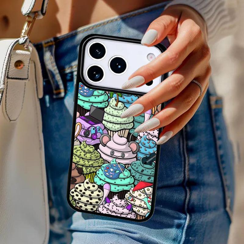 Cupcake Cartoon Pattern Phone Case For iPhone 17 Air 14 15 13 12 Max Cover For Apple 14 15 16 16e 11 Pro Max Plus Coque