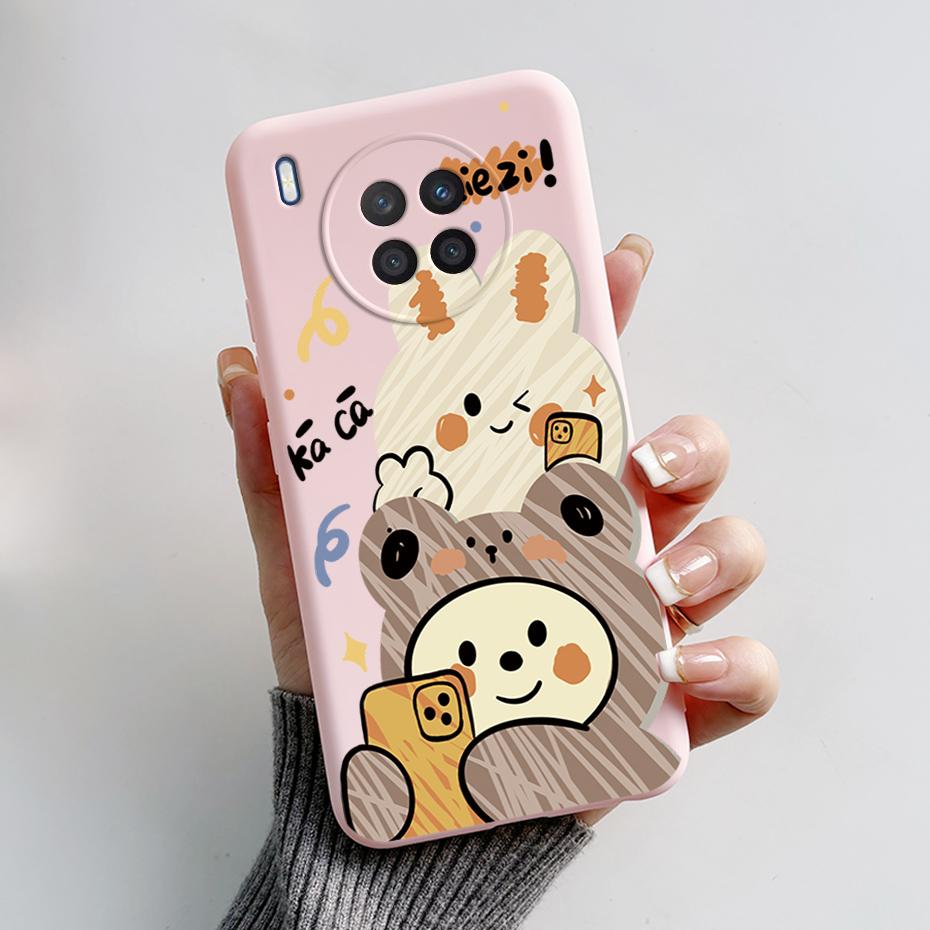 Case For Honor 50 Lite Cover on Huawei Nova 8i Phone Case Cute Rabbit Panda Painted Soft Back Cover For Honor50 Lite Nova8i Capa
