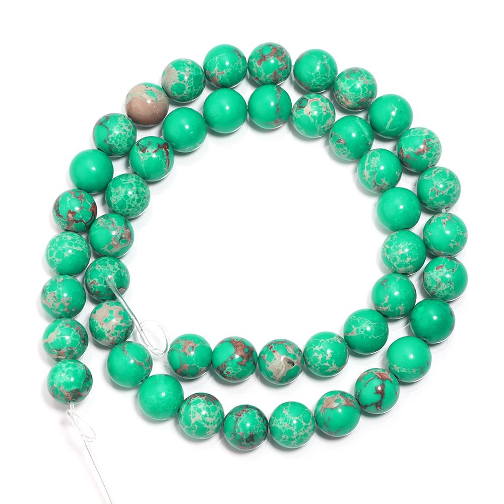 1 Strand 6 8 10mm Natural Stone Beads Colorful Pattern Emperor Stone Round Beads For Jewelry Bracelet Making DIY Necklace Gift