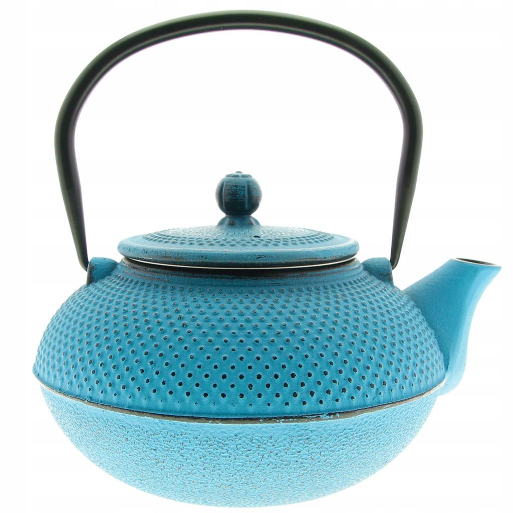 Cast Iron Kettle Blue 1.5 L Infuser With Strainer For Herbal Tea
