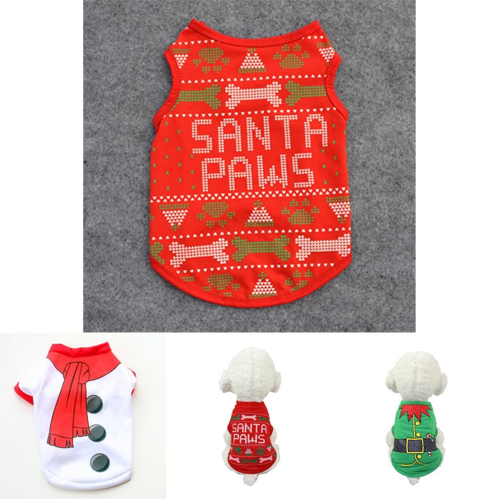 Adorable Dog Cat Puppy Christmas Pullover With Santa Elf Design For Xs/s/m/l/xl Pets