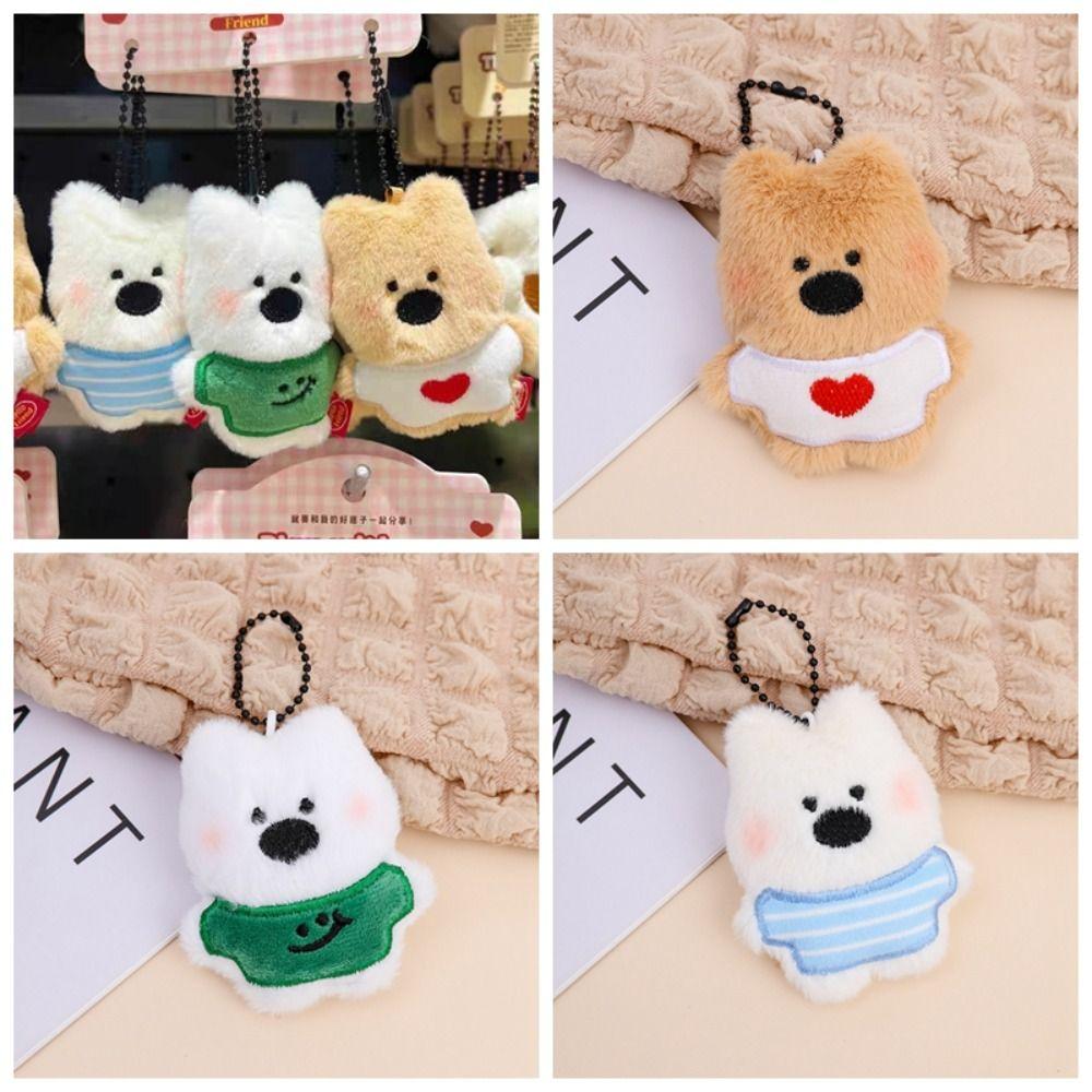 Stuffed Plush Dolls White Puppy Plush Pendant Bag Pendant Plush Toy Cartoon Key Chain Unisex