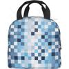 Blauer Pixel Männer Frauen Erwachsene Frohes Thanksgiving Halloween Lunchtasche Snacktasche für Arbeit Büro Outdoor Picknick Wasserdicht