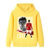 Felpa con cappuccio per bambini autunnale Felpa sportiva per ragazzi e ragazze Ronaldo Stampato HD 4-14 Anni Top pullover alla moda per bambini regalo di compleanno