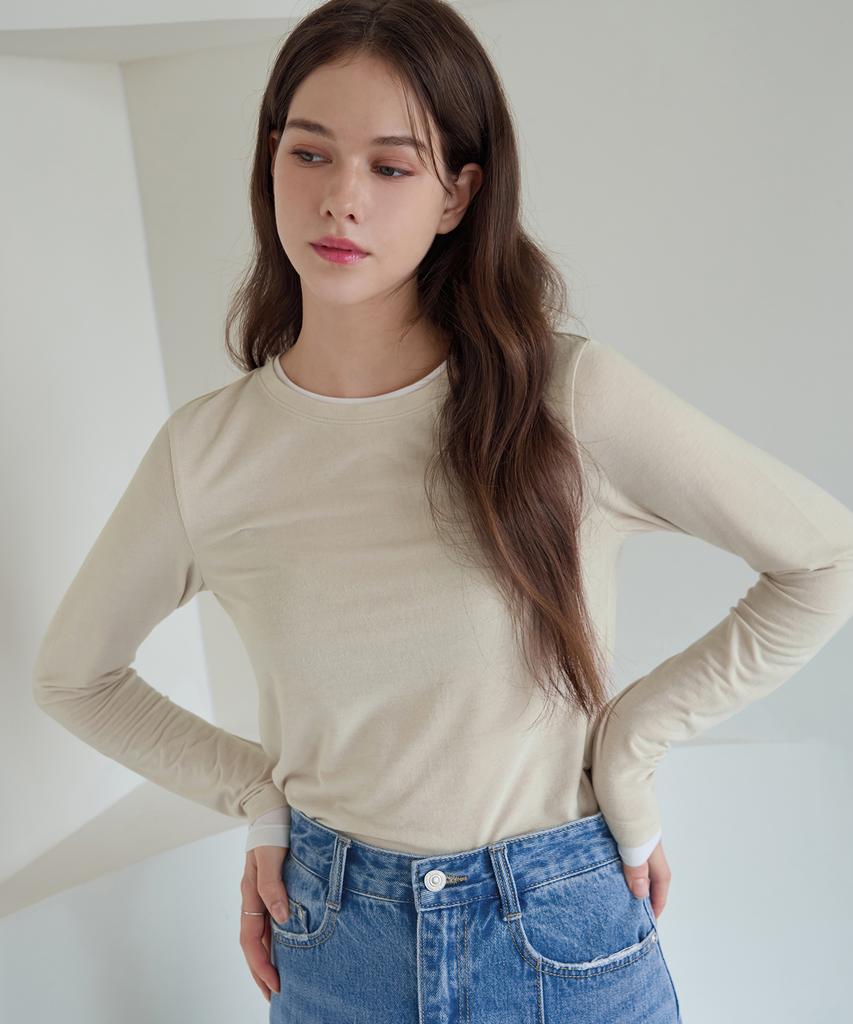 Deuloupisumeon Natural Layered Long Sleeve T-Shirt [Black]
