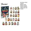 24 Days Countdown Calendar Guinea Pig Advent Calendar, 24Pcs Acrylic 2D Ornament Set with Penguin Shaped Christmas Decorations Outfits, Tree