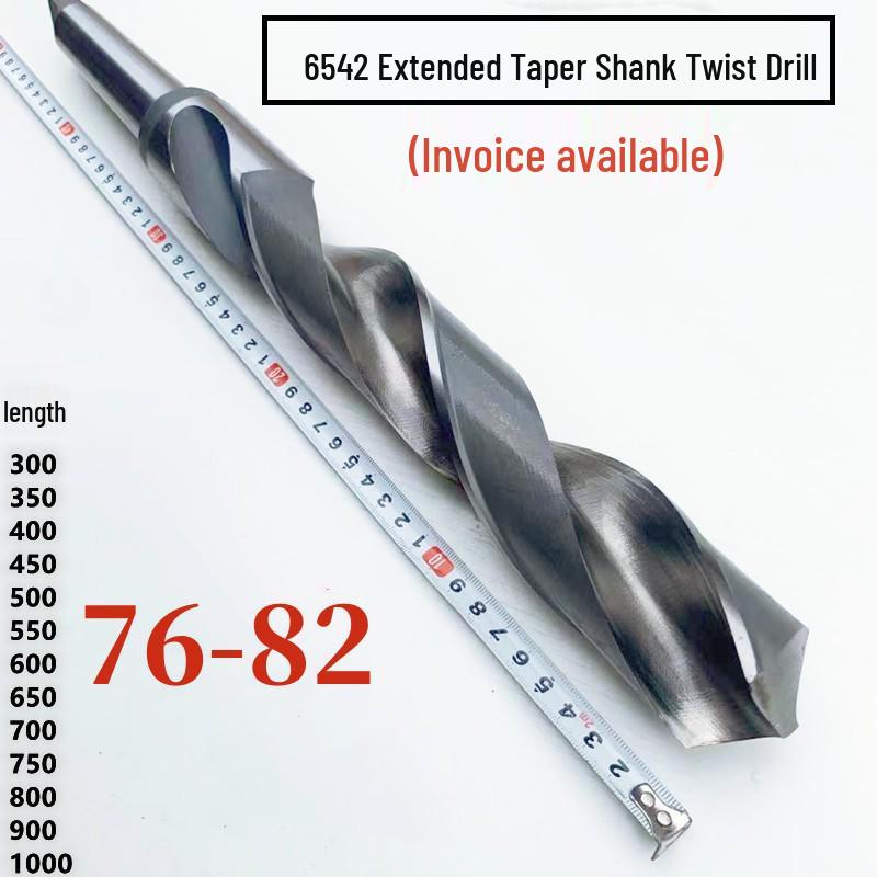 6542 Stainless Steel Super Hard Extra Long Taper Shank Twist Drill Bit for Deep Hole Lathe, 76-82*800