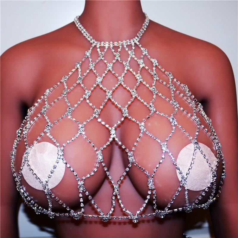 European And American Jewelry Sexy Rhinestone Body Chain Luxury Underwear Set Ins Internet Celebrity Nightclub Fringed Body Jewelry Chain