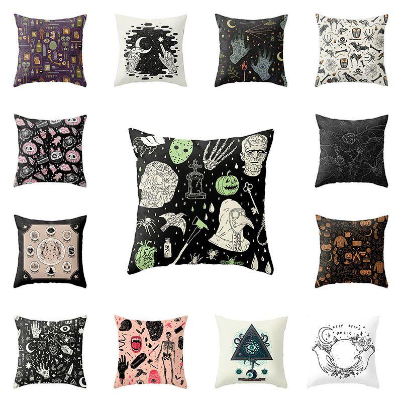 Fronha de Almofada com Estampa de Halloween Super Macia Ideal para Decoração de Casa e Presentes