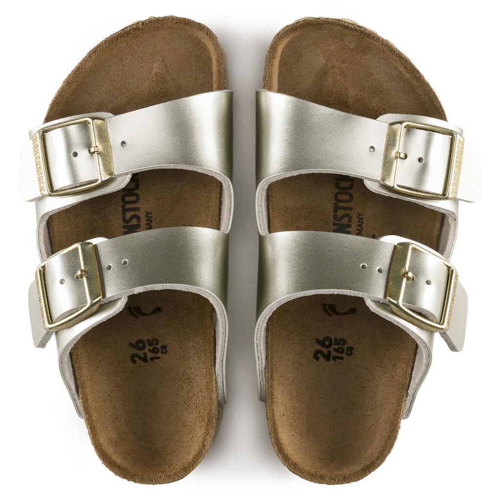 Girls' Birkenstock Arizona Kids Birko-Flor Electric Metallic Gold Narrow (1014841)