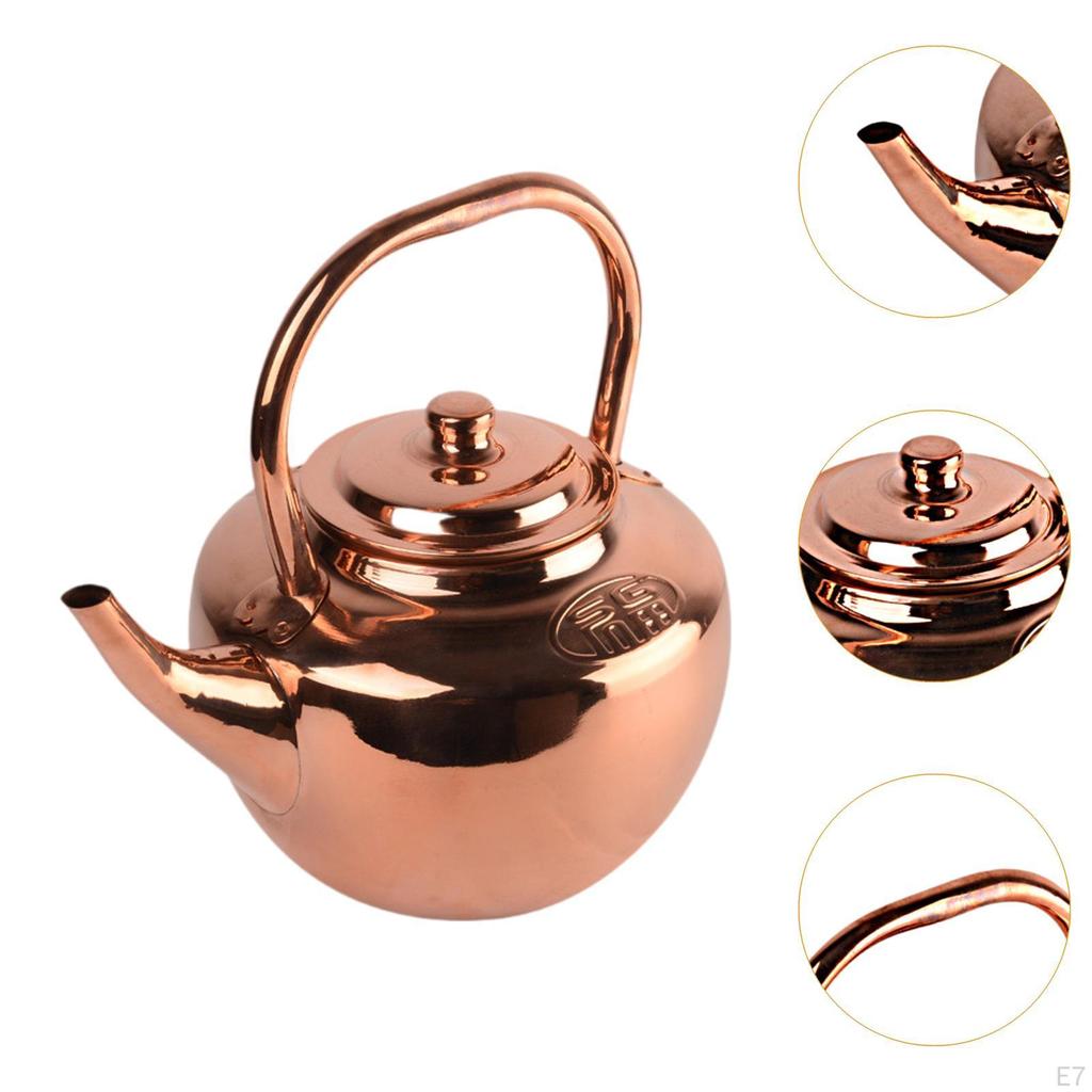 Copper Teapot Coffee Pot Kung Fu Tea Kettle for House Outdoor Restaurant Home